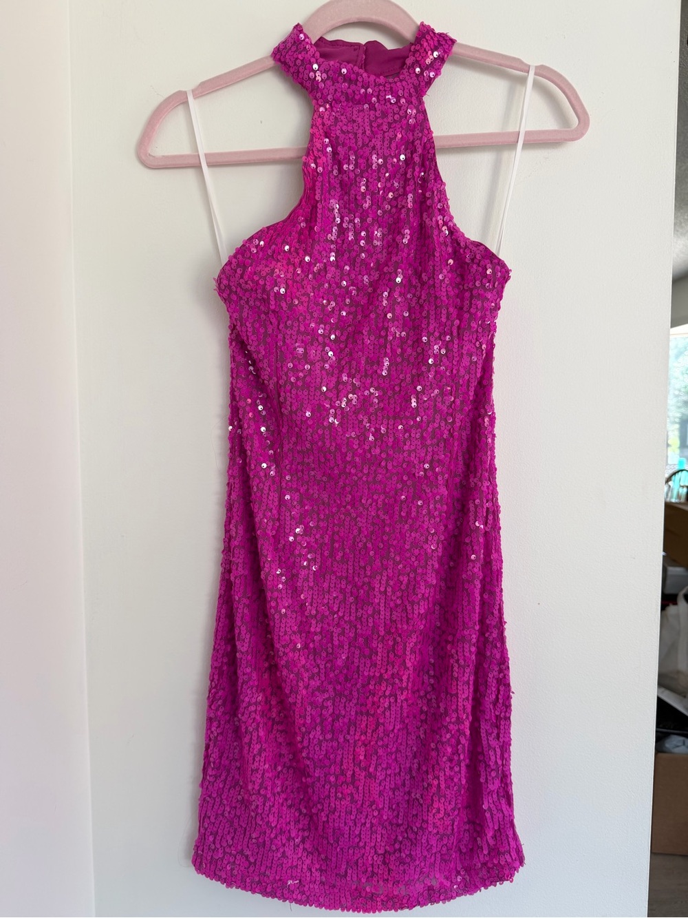 NWT Hello Molly Enchanted Parties Sequin Mini Dress - Hot Pink - Picture 10 of 13